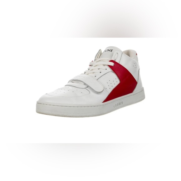 Celine CT-02 Mid Sneaker W/Scratch - Color: Optic White / Bright Red - Picture 6 of 8